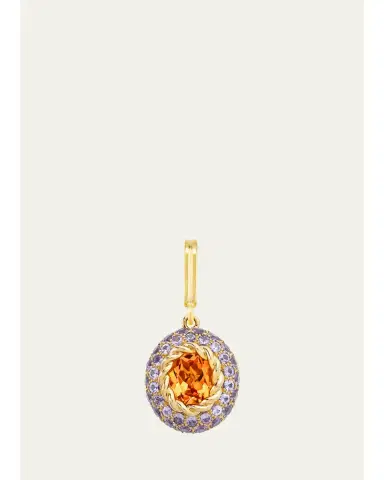 Mellerio 18K Yellow Gold Baby Blossom Charm with Citrine and Purple Sapphires | Thumbnail 1