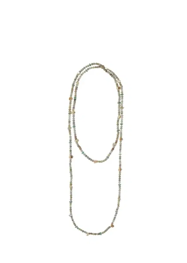 18K Grey Sapphire Beaded Long Necklace, 60"L