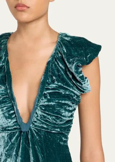 Ulla Johnson Astra Velvet V-Neck Dress | Thumbnail 5