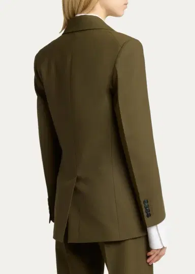 Victoria Beckham Katherine Patch Pocket Wool Single-Breasted Jacket | Thumbnail 3