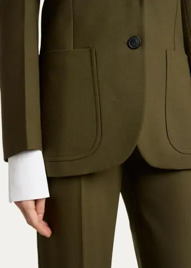 Victoria Beckham Katherine Patch Pocket Wool Single-Breasted Jacket | Thumbnail 5