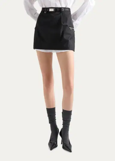 Prada Belted Mini Skirt | Thumbnail 4 Prada Belted Mini Skirt | Thumbnail 4
