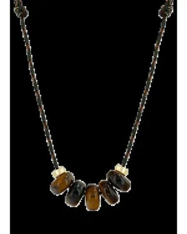 Zoë Chicco 14K Tiger Eye and Rondelle Slider Bead Paracord Necklace | Thumbnail 2