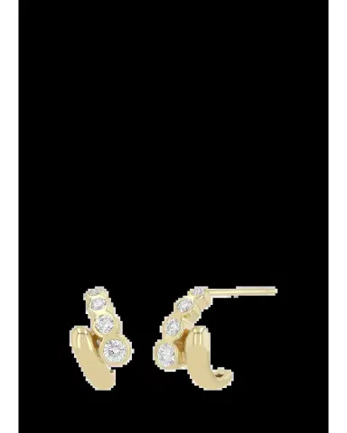 Zoë Chicco 14K Small Overlap Bypass Diamond Earrings | Thumbnail 2