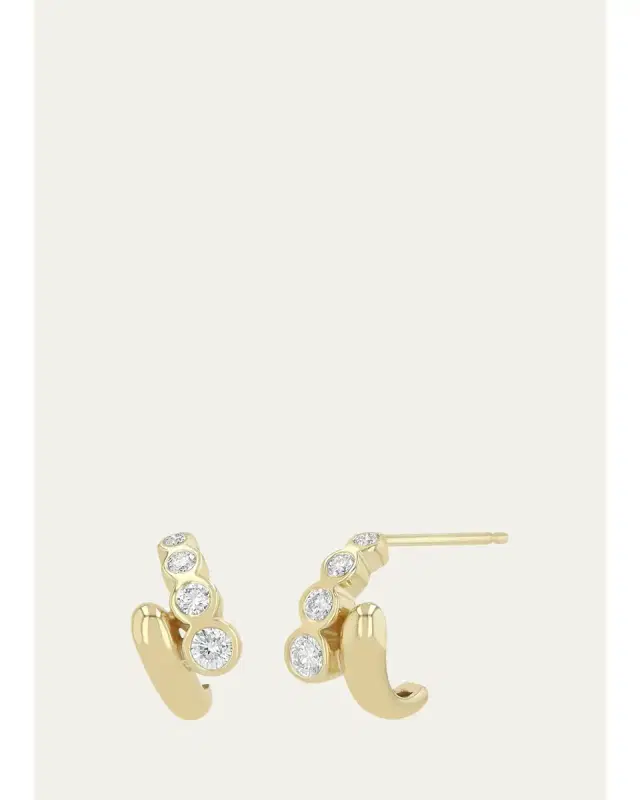 Zoë Chicco 14K Small Overlap Bypass Diamond Earrings