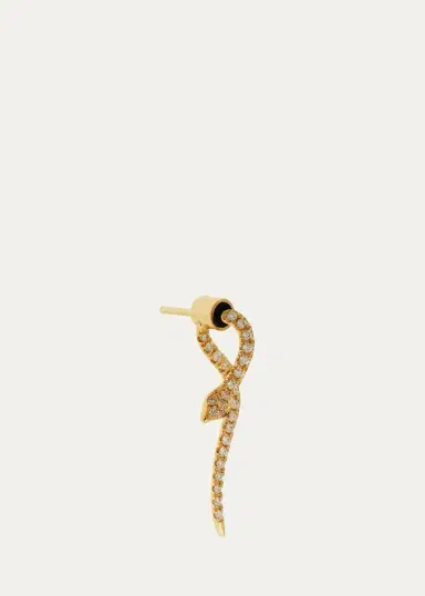 Ileana Makri 18K Yellow Gold Boa Earrings with Diamonds | Thumbnail 2 Ileana Makri 18K Yellow Gold Boa Earrings with Diamonds | Thumbnail 2