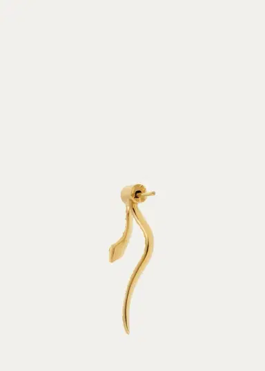 Ileana Makri 18K Yellow Gold Boa Earrings with Diamonds | Thumbnail 3 Ileana Makri 18K Yellow Gold Boa Earrings with Diamonds | Thumbnail 3