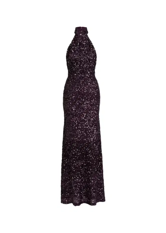 Silvia Tcherassi Dido Sequined Halter Trumpet Gown