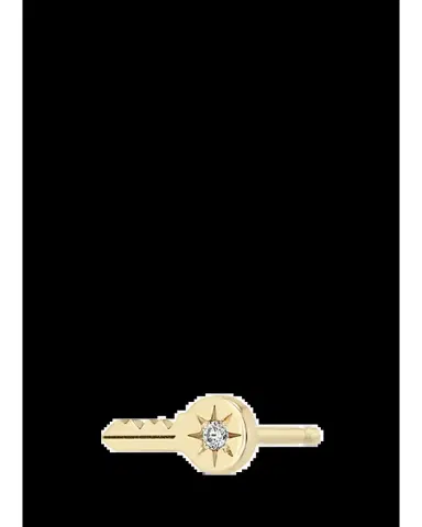 Zoë Chicco 14K Itty Bitty Star Set Diamond Key Stud Earring, Single | Thumbnail 2