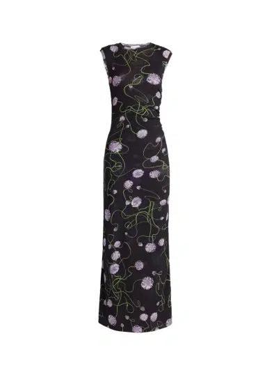 Stella McCartney Twisted Flower Mesh Sleeveless Maxi Dress | Thumbnail 1 Stella McCartney Twisted Flower Mesh Sleeveless Maxi Dress | Thumbnail 1