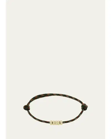 Zoë Chicco 14K Gold Rondelle Bead Paracord Bracelet, Brown | Thumbnail 1