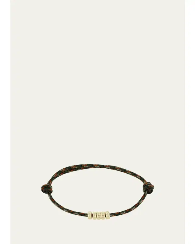 Zoë Chicco 14K Gold Rondelle Bead Paracord Bracelet, Brown