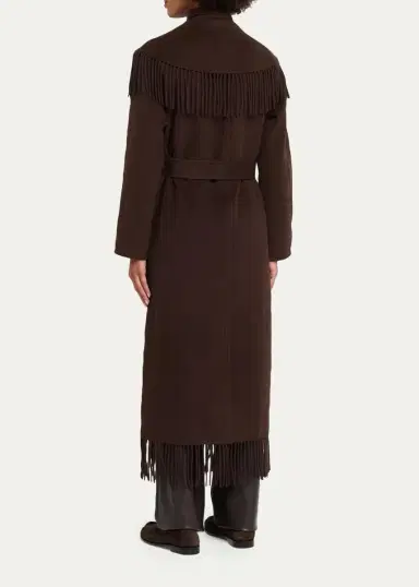 Simkhai Carrie Fringe Wool Long Coat | Thumbnail 3