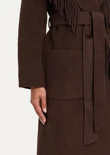 Simkhai Carrie Fringe Wool Long Coat | Thumbnail 5