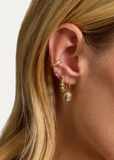Zoë Chicco 14K Diamond Prong and Bezel Mixed Stud Earring, Single | Thumbnail 2
