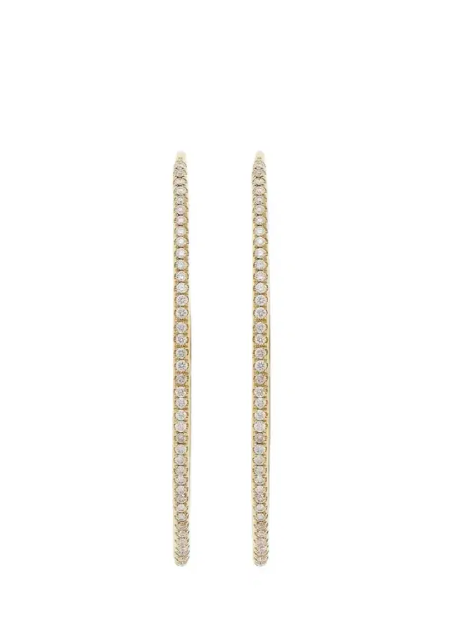 Ileana Makri 18K Yellow Gold Eye Hoop Earrings with Diamonds