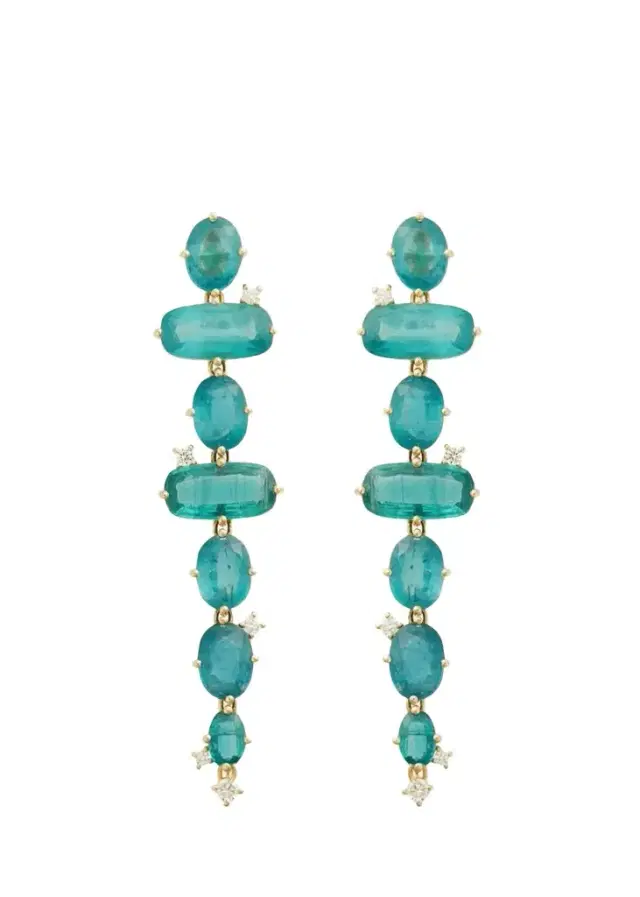 Ileana Makri 18K Sea Breeze Earrings with Apatite and Diamonds