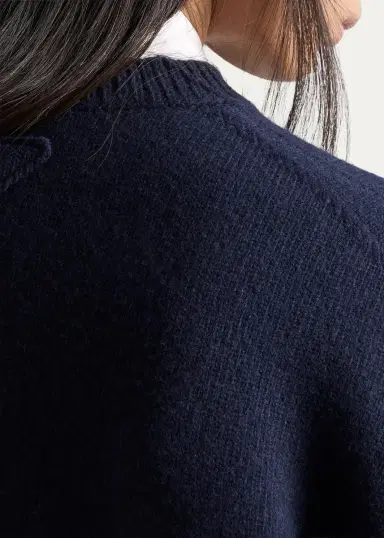 Prada Leather Elbow-Patch Wool Crewneck Sweater | Thumbnail 5