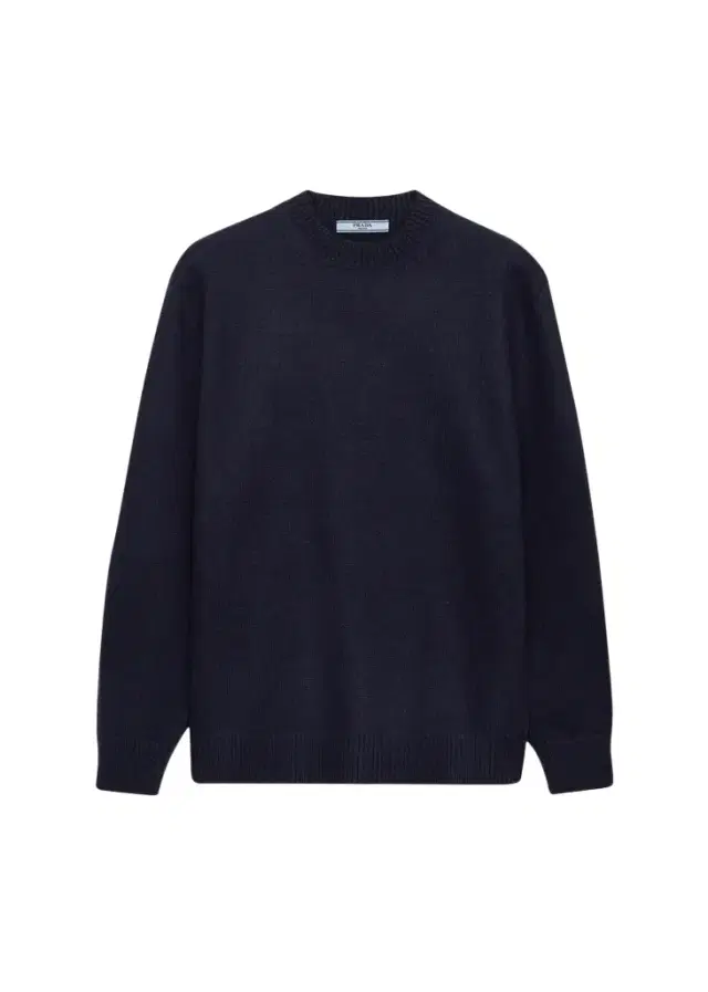Prada Leather Elbow-Patch Wool Crewneck Sweater