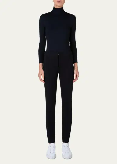 Akris punto Turtleneck Long-Sleeve Modal-Stretch Top | Thumbnail 2