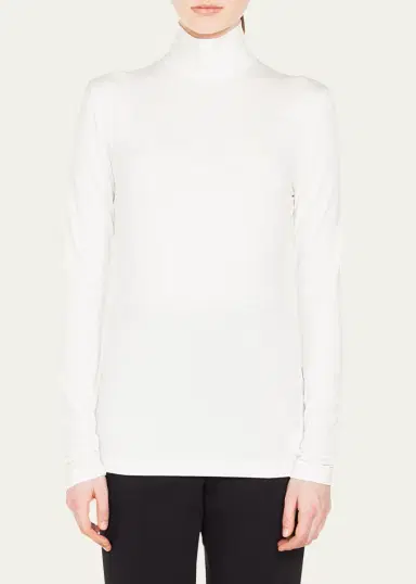 Akris punto Turtleneck Long-Sleeve Modal-Stretch Top | Thumbnail 6