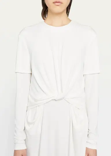 Akris punto Turtleneck Long-Sleeve Modal-Stretch Top | Thumbnail 8