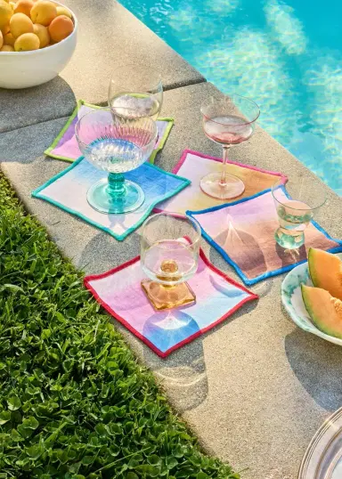 Emily P. Wheeler Dusk Hand-Dyed Linen Cocktail Napkins, Set of 8 | Thumbnail 4
