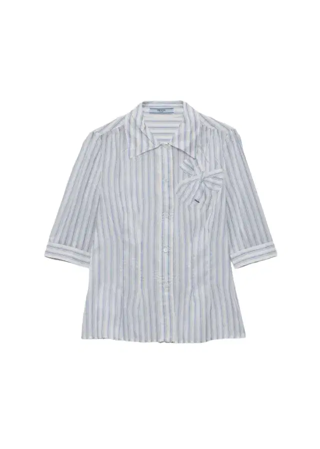 Prada Striped Cupro Short-Sleeve Shirt