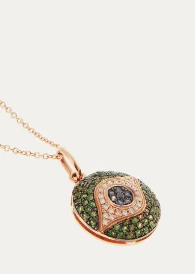 Ileana Makri 18K Pink Gold Dawn Verdant Eye Pendant Necklace | Thumbnail 2 Ileana Makri 18K Pink Gold Dawn Verdant Eye Pendant Necklace | Thumbnail 2