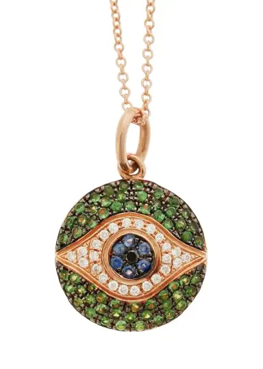 Ileana Makri 18K Pink Gold Dawn Verdant Eye Pendant Necklace | Thumbnail 1 Ileana Makri 18K Pink Gold Dawn Verdant Eye Pendant Necklace | Thumbnail 1