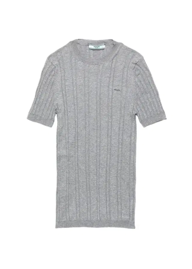 Prada Logo-Embroidered Cotton Ribbed Short-Sleeve Sweater