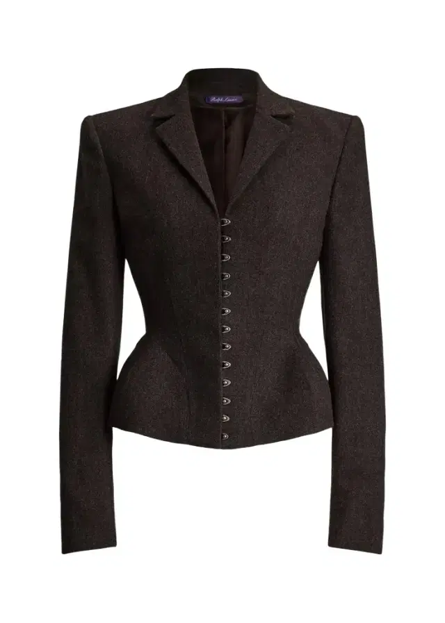 Ralph Lauren Collection Joleene Wool Herringbone Structured Jacket