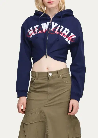 Marc Jacobs Canal Street Logo Crop Zip Hoodie | Thumbnail 4