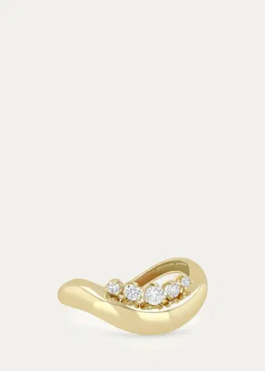 Zoë Chicco 14K Wave Ring with Prong-Set Diamonds | Thumbnail 3