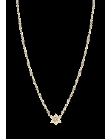 Zoë Chicco 14K Midi Bitty Pave Diamond Star of David Necklace | Thumbnail 2