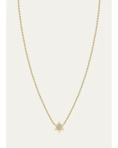Zoë Chicco 14K Midi Bitty Pave Diamond Star of David Necklace | Thumbnail 1