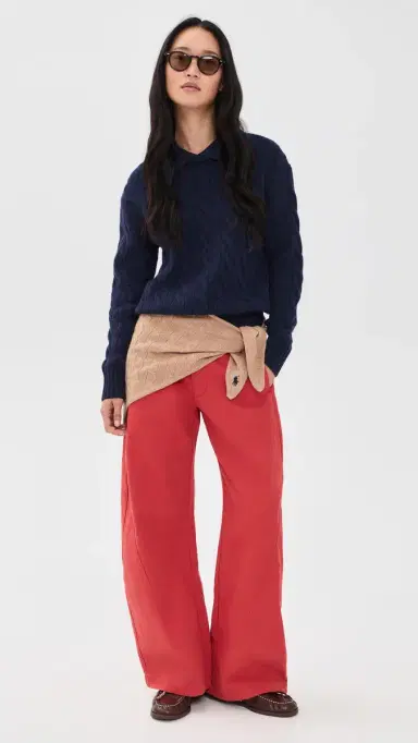 Polo Ralph Lauren Collared Cable Knit Sweater Hunter Navy | Thumbnail 5