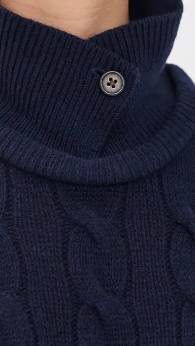 Polo Ralph Lauren Collared Cable Knit Sweater Hunter Navy | Thumbnail 6