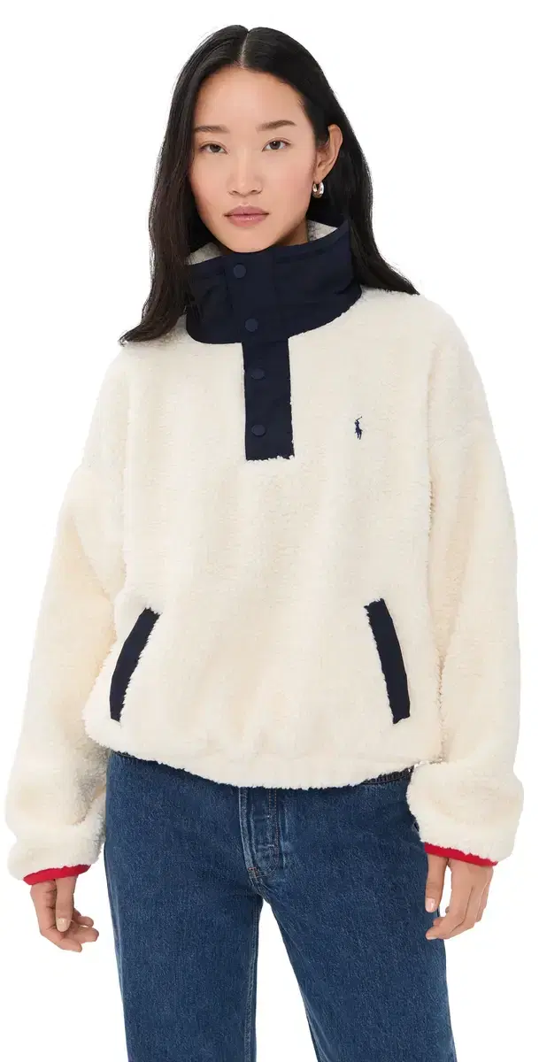 Polo Ralph Lauren Polo Bear Fleece Funnel Neck Pullover clubhouse cream multi