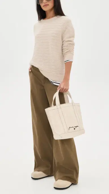 Favorite Daughter The Canvas Minnie Tote Natural/Brown One Size | Thumbnail 3
