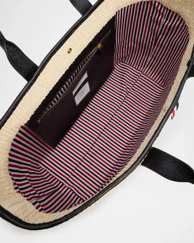 Thom Browne Men's Medium Tool Raffia Tote Bag | Thumbnail 4 Thom Browne Men's Medium Tool Raffia Tote Bag | Thumbnail 4