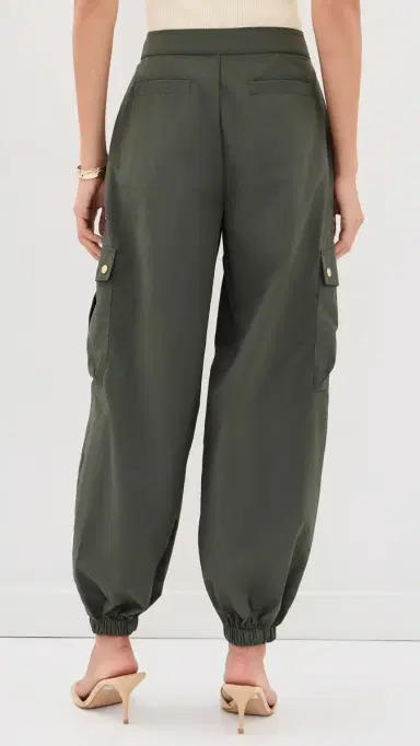 L'Agence Greer Balloon Cargo Jogger Pants Ash Olive | Thumbnail 3