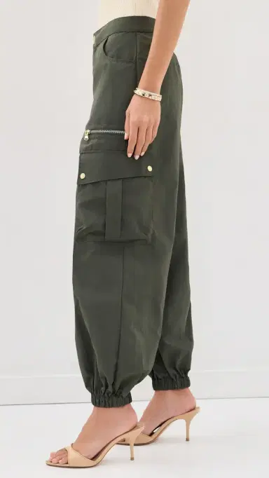 L'Agence Greer Balloon Cargo Jogger Pants Ash Olive | Thumbnail 4