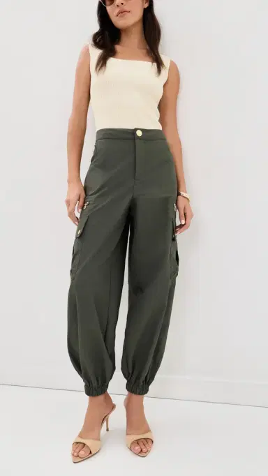 L'Agence Greer Balloon Cargo Jogger Pants Ash Olive | Thumbnail 5