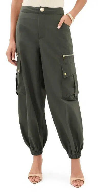 L'Agence Greer Balloon Cargo Jogger Pants Ash Olive | Thumbnail 1