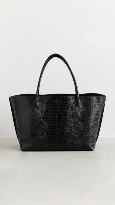 LIÉ STUDIO The Eva Weekend Tote Black Croc One Size | Thumbnail 2