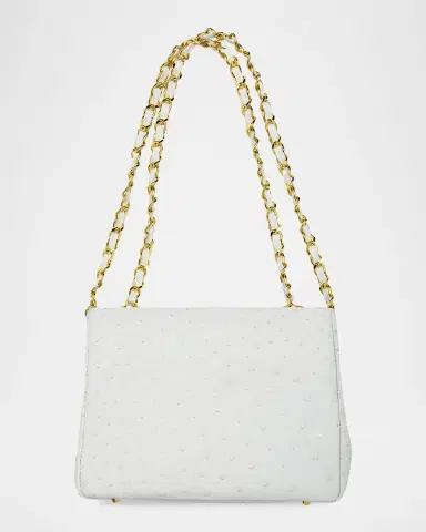 Lana Marks Medium Ostrich Leather Shoulder Bag | Thumbnail 3