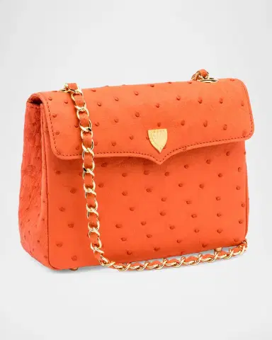 Lana Marks Medium Ostrich Leather Shoulder Bag | Thumbnail 4