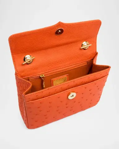 Lana Marks Medium Ostrich Leather Shoulder Bag | Thumbnail 5