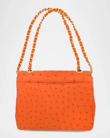 Lana Marks Medium Ostrich Leather Shoulder Bag | Thumbnail 6